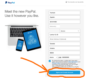 paypal registration